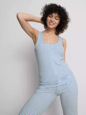 Camisola de pijama com riscas caneladas «Love to Lounge»