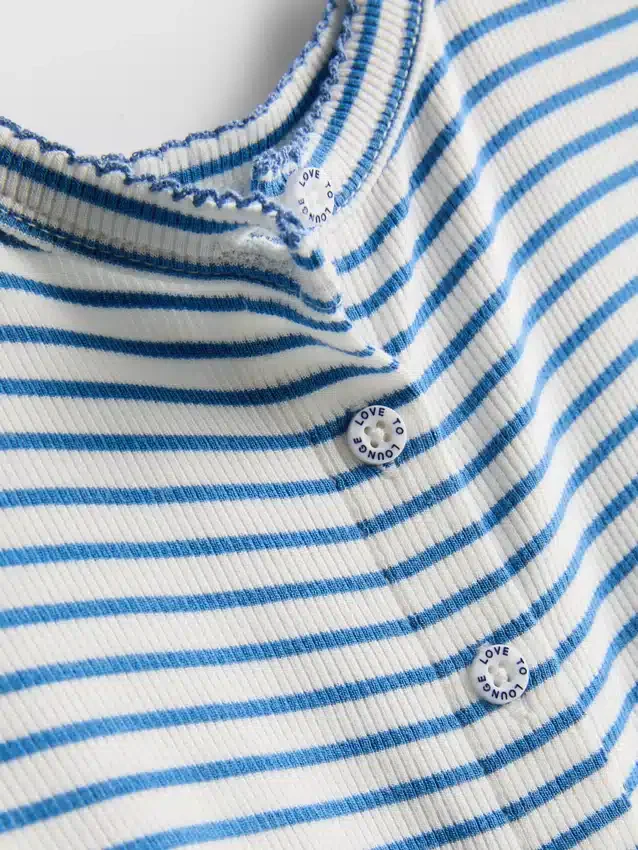 Camisola de pijama com riscas caneladas «Love to Lounge»