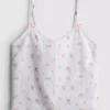 Camisola de pijama floral em algodão Dobby