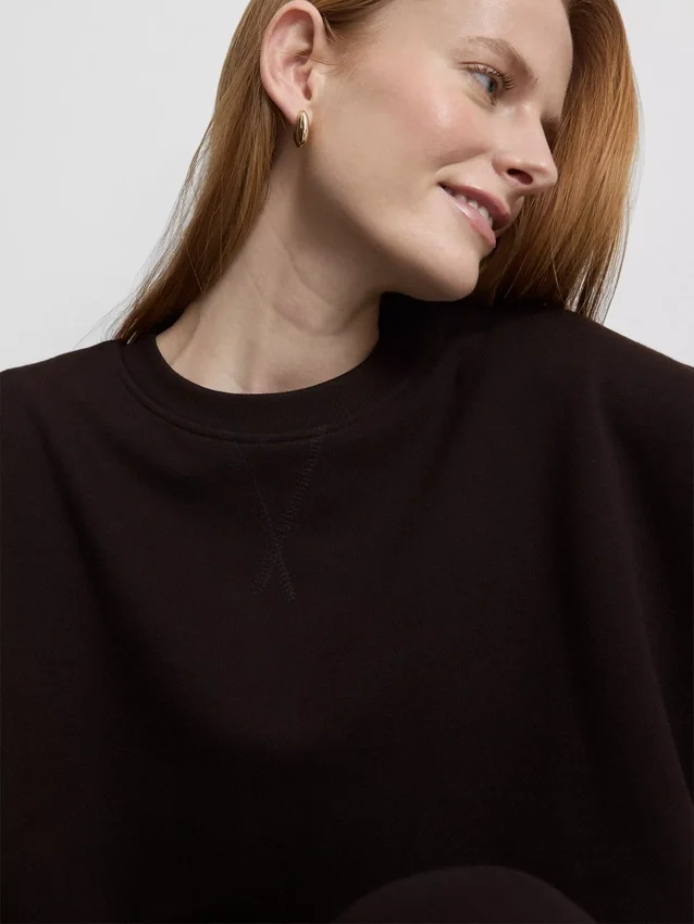 Camisola descontraída com elevado teor de algodão