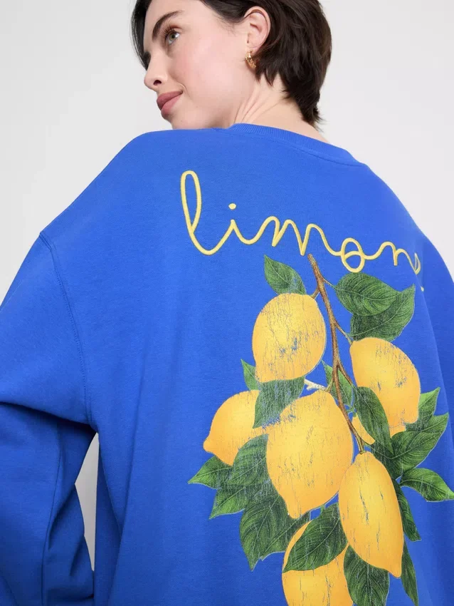 Camisola descontraída em tom de limão, com elevado teor de algodão