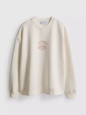 Camisola desportiva com estampado gráfico, em mistura de algodão, de corte descontraído