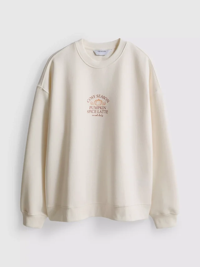 Camisola desportiva com estampado gráfico, em mistura de algodão, de corte descontraído