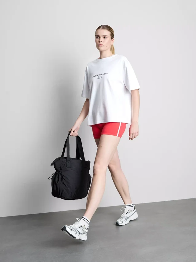 Camisola desportiva de algodão com estampado, de corte descontraído