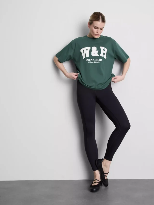 Camisola desportiva de algodão com estampado, de corte descontraído
