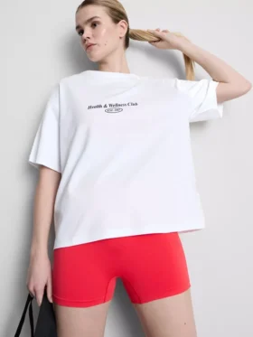 Camisola desportiva de algodão com estampado, de corte descontraído