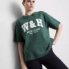 Camisola desportiva de algodão com estampado, de corte descontraído
