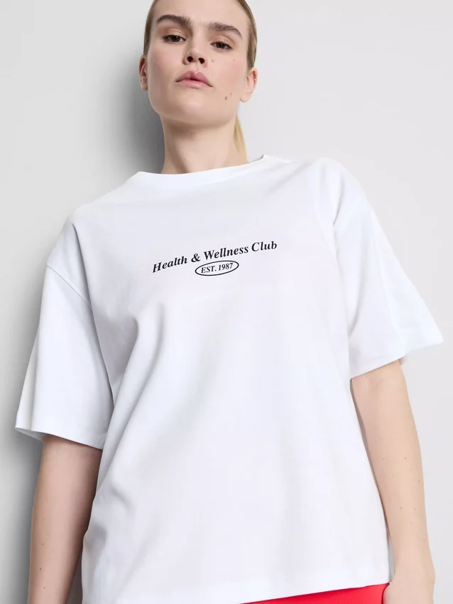 Camisola desportiva de algodão com estampado, de corte descontraído