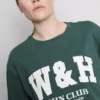 Camisola desportiva de algodão com estampado, de corte descontraído