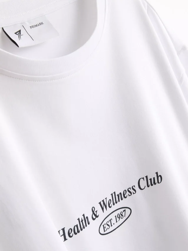 Camisola desportiva de algodão com estampado, de corte descontraído