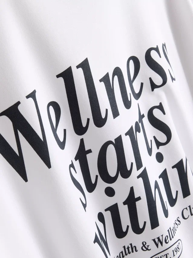 Camisola desportiva de algodão com estampado, de corte descontraído