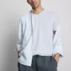 Camisola elástica de corte justo com decote em V