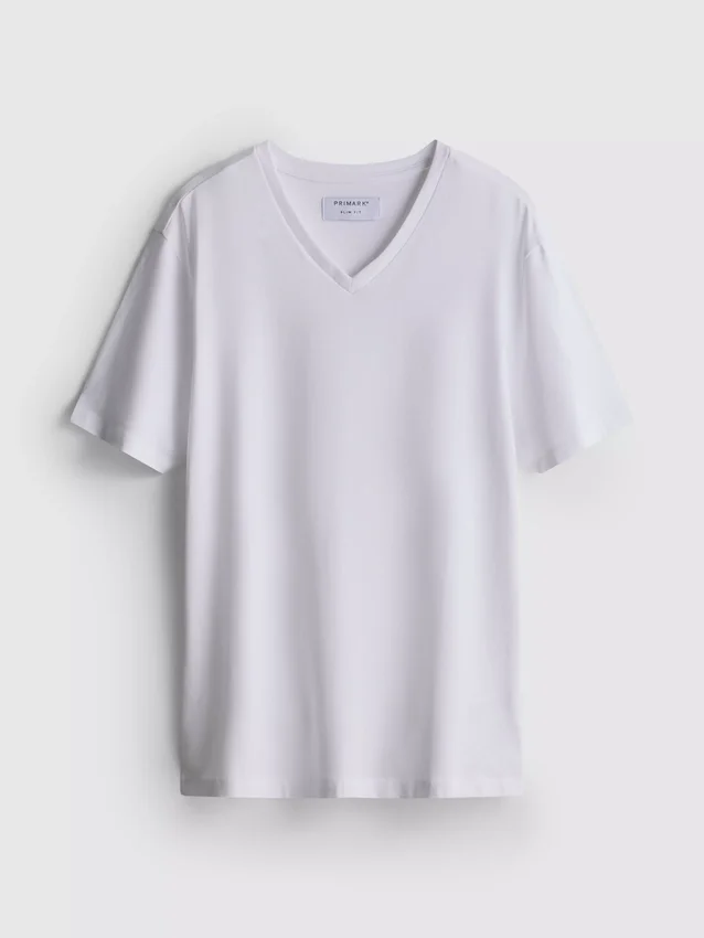 Camisola elástica de corte justo com decote em V