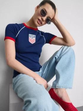 Camisola longa para bebé com tema dos EUA