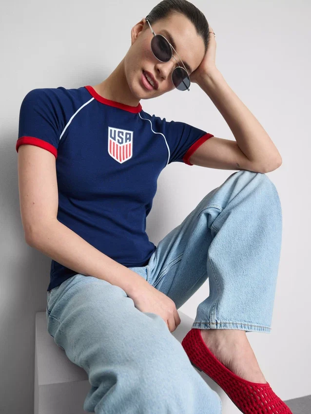 Camisola longa para bebé com tema dos EUA