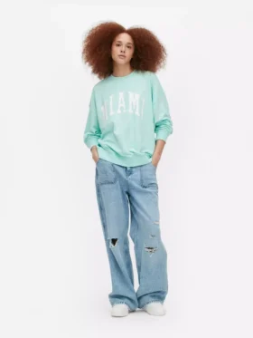 Camisola oversized com a inscrição «Miami»