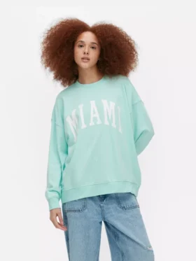 Camisola oversized com a inscrição «Miami»
