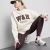 Camisola oversized com elevado teor de algodão para corrida