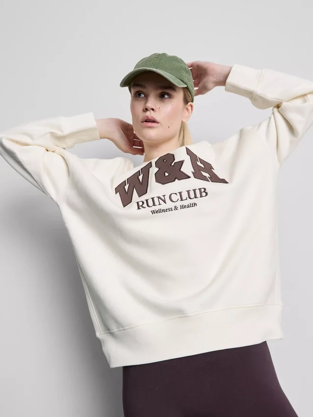 Camisola oversized com elevado teor de algodão para corrida
