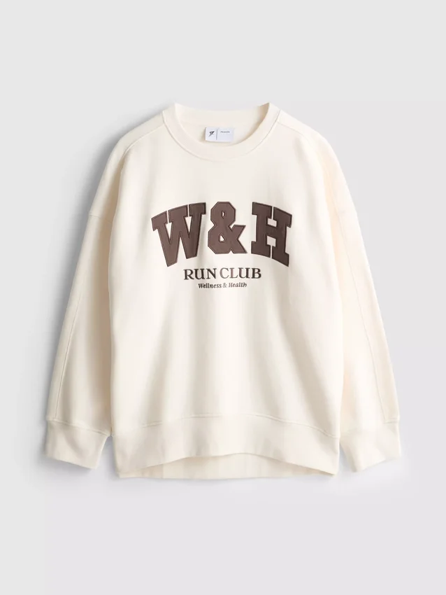 Camisola oversized com elevado teor de algodão para corrida