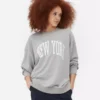Camisola oversized com estampado de Nova Iorque