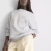 Camisola oversized com padrão floral delicado de 98