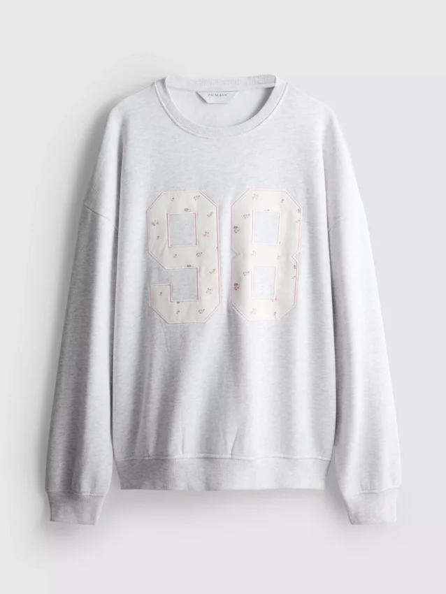 Camisola oversized com padrão floral delicado de 98