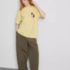 Camisola oversized de algodão com estampado, estilo «boyfriend»