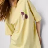 Camisola oversized de algodão com estampado, estilo «boyfriend»