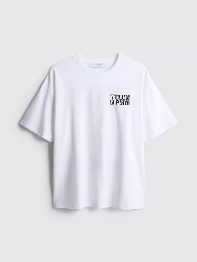 Camisola oversized de algodão com estampado, estilo «boyfriend»