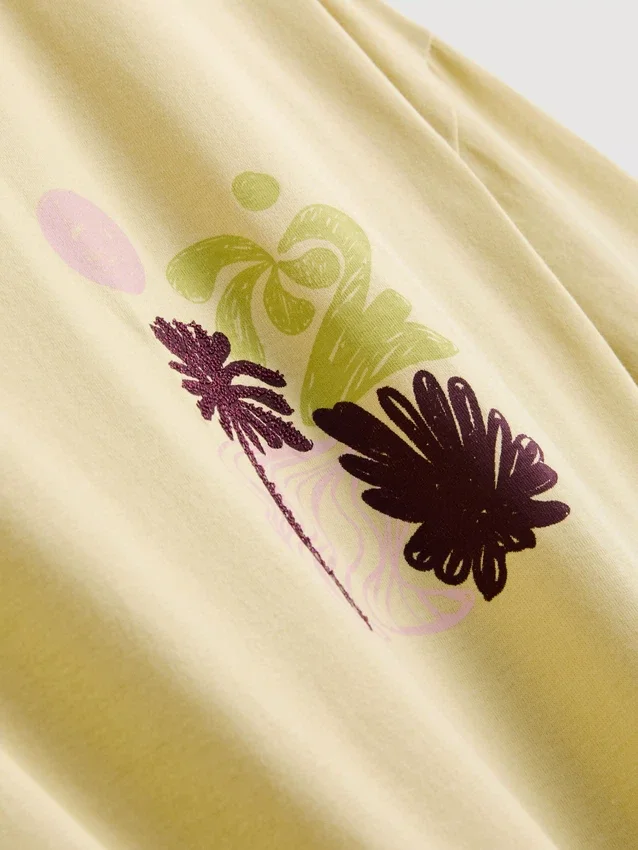 Camisola oversized de algodão com estampado, estilo «boyfriend»