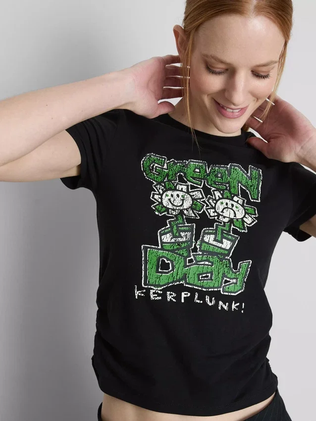 Camisola para bebé com franzido «Green Day», rica em algodão