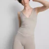 Camisola sem costuras com decote em V