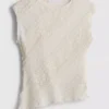 Camisola sem mangas assimétrica em renda
