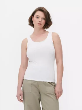 Camisola sem mangas clássica de algodão