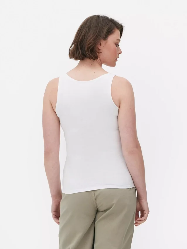 Camisola sem mangas clássica de algodão