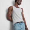 Camisola sem mangas com canelado