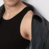 Camisola sem mangas com canelado