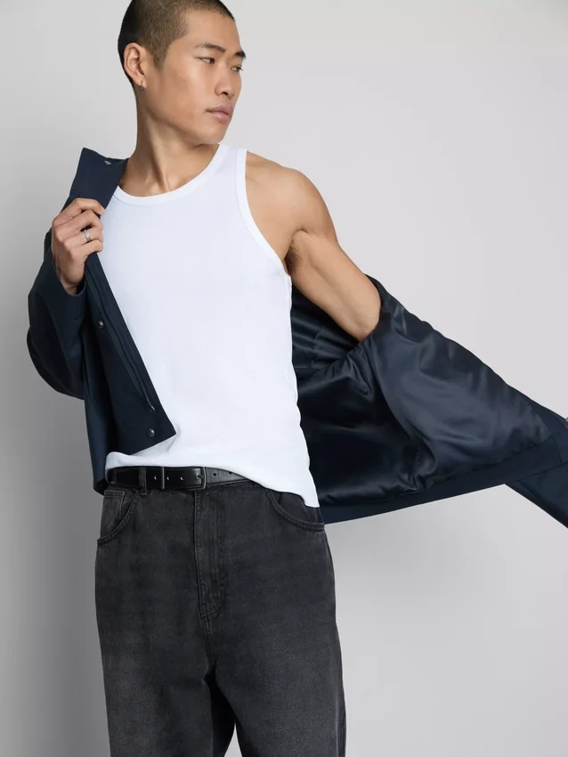 Camisola sem mangas com canelado essencial