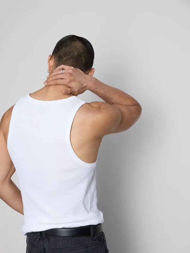 Camisola sem mangas com canelado essencial