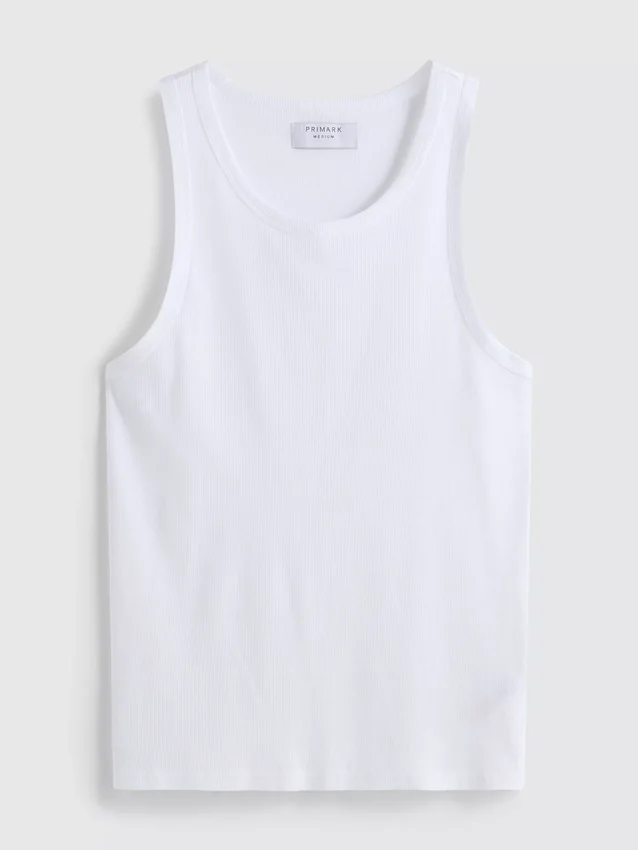 Camisola sem mangas com canelado essencial