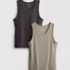 Camisola sem mangas com corte justo e canelado