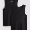 Camisola sem mangas com corte justo e canelado