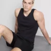 Camisola sem mangas com corte justo e canelado