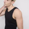 Camisola sem mangas com corte justo e canelado