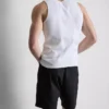Camisola sem mangas com corte justo e canelado