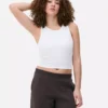 Camisola sem mangas com costas em estilo nadador e canelado