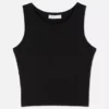 Camisola sem mangas com costas em estilo nadador e canelado