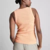 Camisola sem mangas com costas em forma de «racerback» em tecido canelado com elevada proporção de algodão