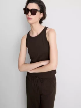 Camisola sem mangas com costas em Y em algodão